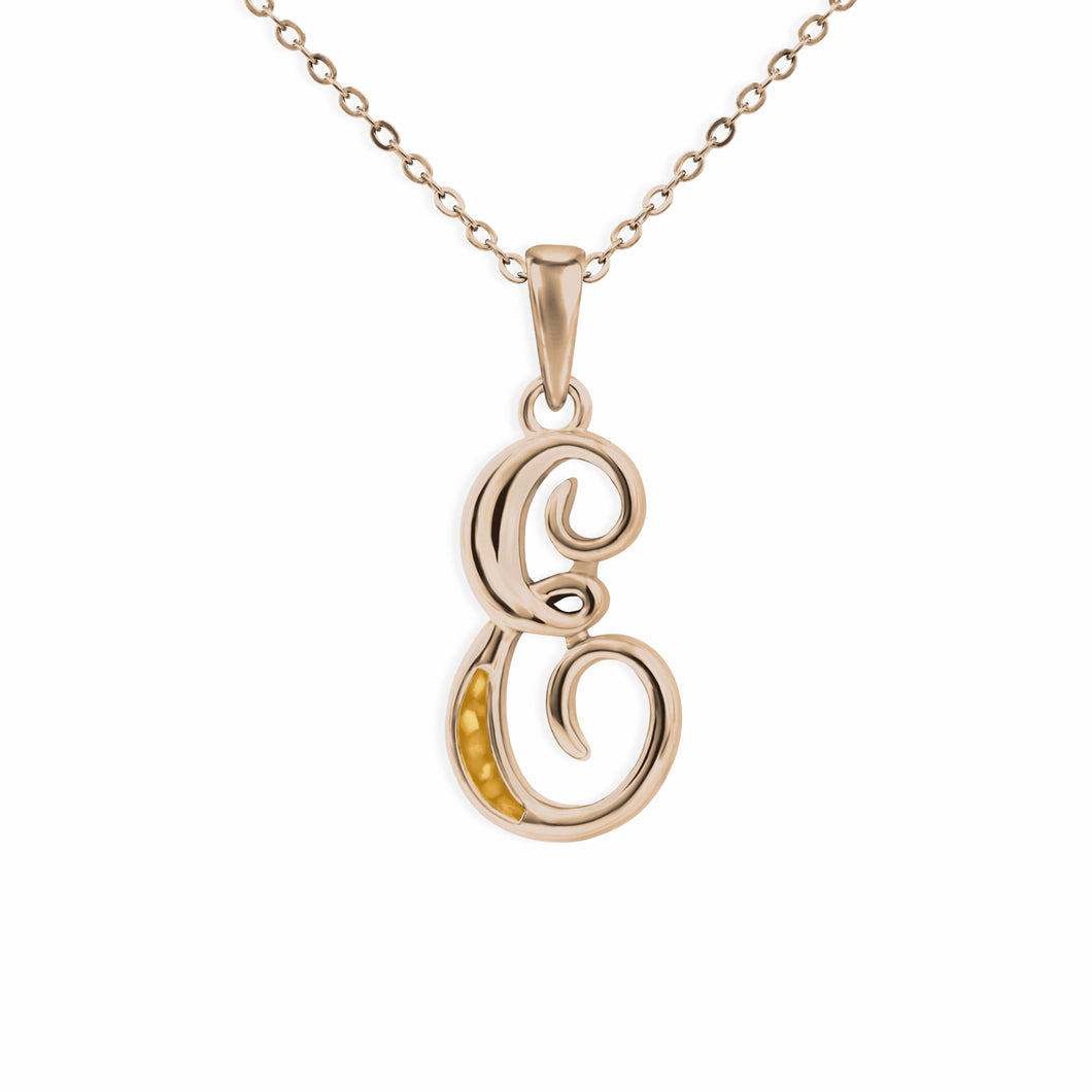 EverWith Alphabet Memorial Ashes Pendant - Letter E