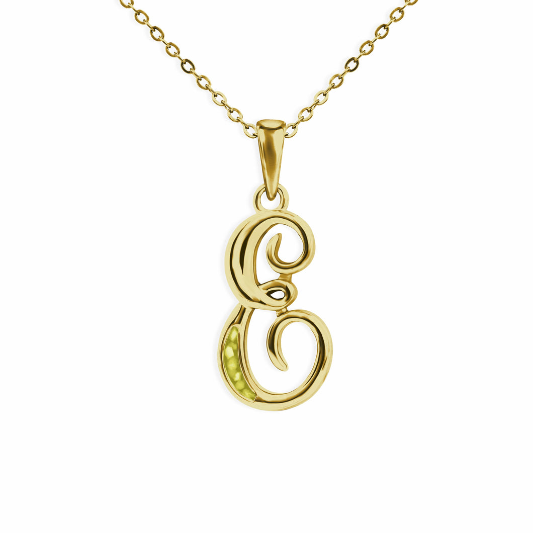 EverWith Alphabet Memorial Ashes Pendant - Letter E