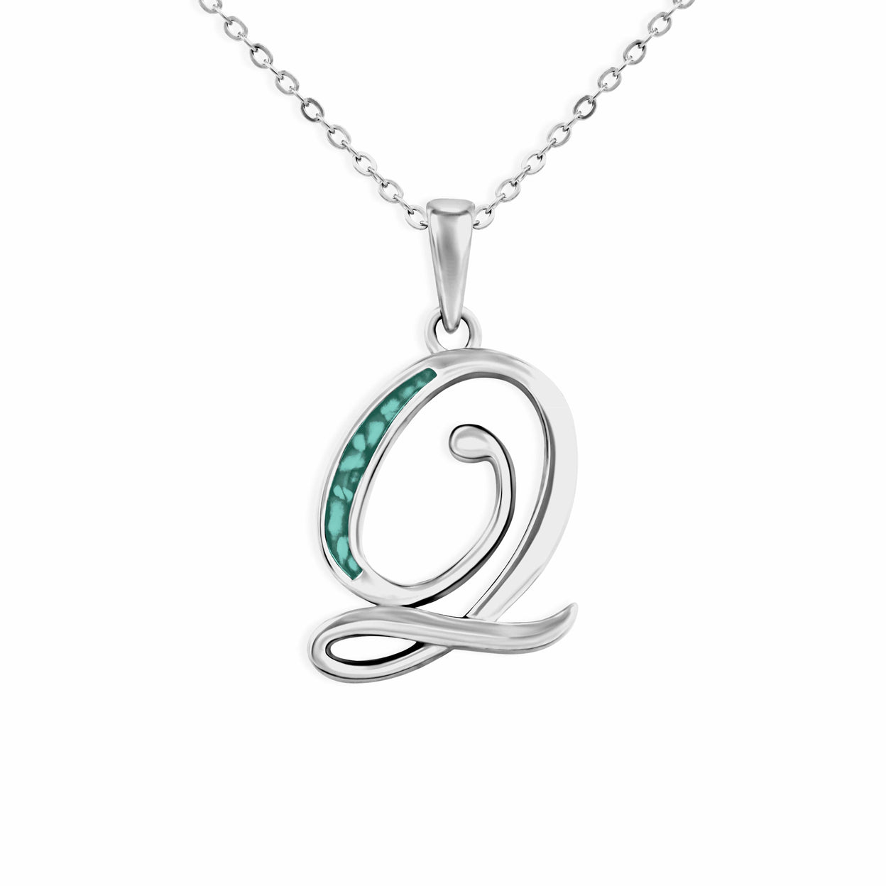 Load image into Gallery viewer, EverWith Alphabet Memorial Ashes Pendant - Letter Q