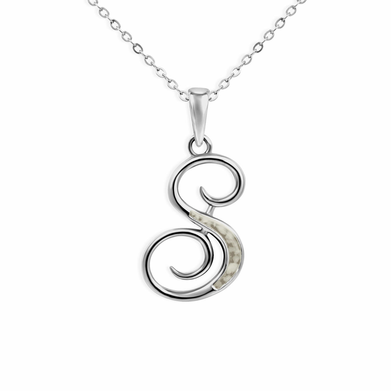 Load image into Gallery viewer, EverWith Alphabet Memorial Ashes Pendant - Letter S