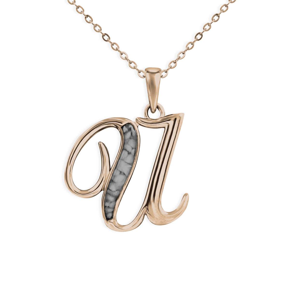 Load image into Gallery viewer, EverWith Alphabet Memorial Ashes Pendant - Letter U