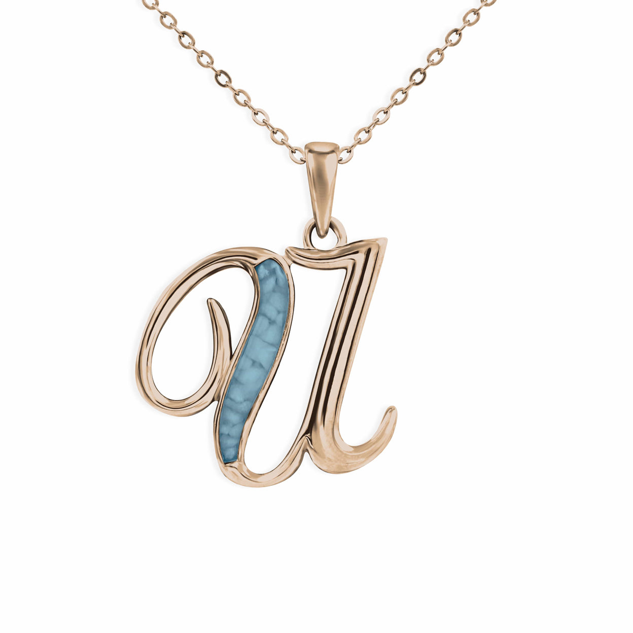 Load image into Gallery viewer, EverWith Alphabet Memorial Ashes Pendant - Letter U