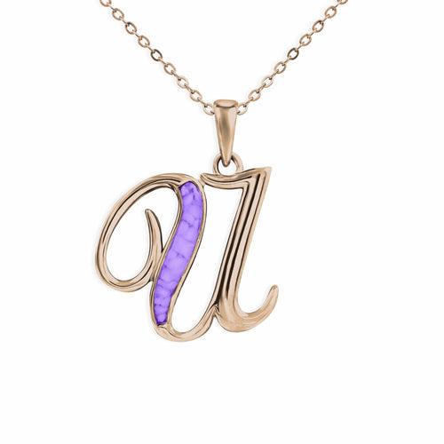 EverWith Alphabet Memorial Ashes Pendant - Letter U