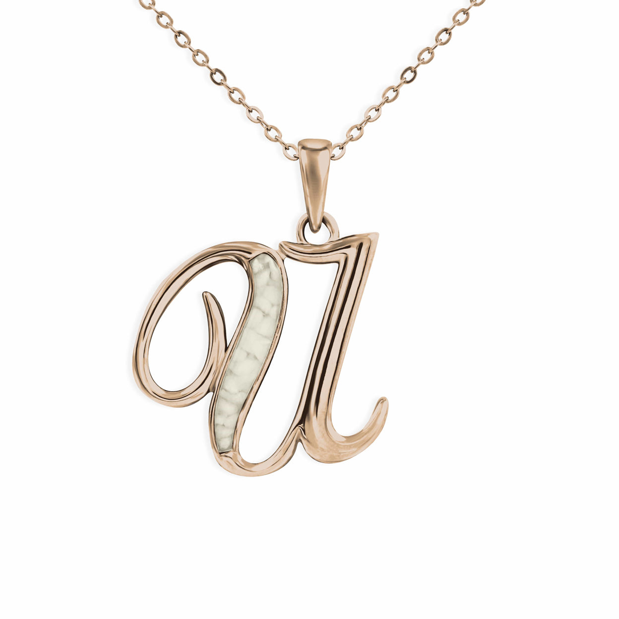 Load image into Gallery viewer, EverWith Alphabet Memorial Ashes Pendant - Letter U