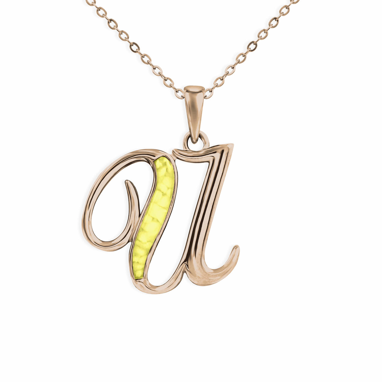 Load image into Gallery viewer, EverWith Alphabet Memorial Ashes Pendant - Letter U