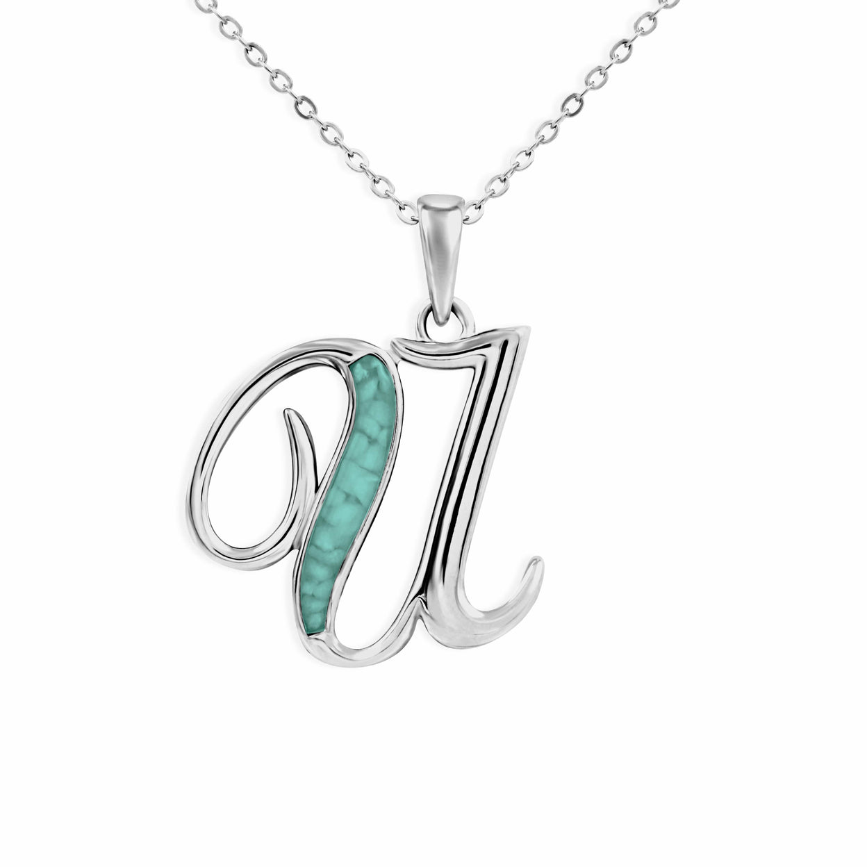 Load image into Gallery viewer, EverWith Alphabet Memorial Ashes Pendant - Letter U