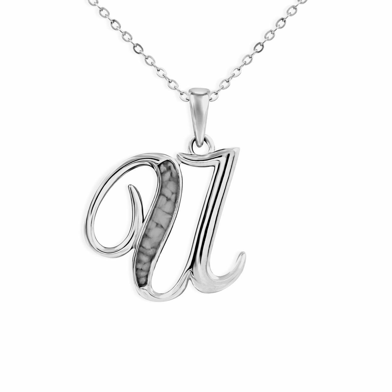 Load image into Gallery viewer, EverWith Alphabet Memorial Ashes Pendant - Letter U