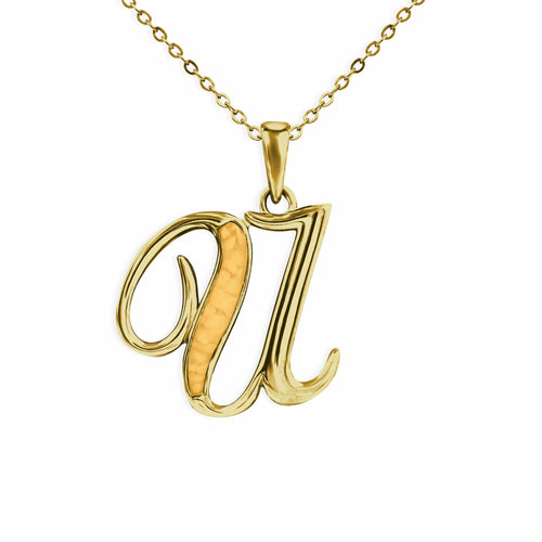 EverWith Alphabet Memorial Ashes Pendant - Letter U