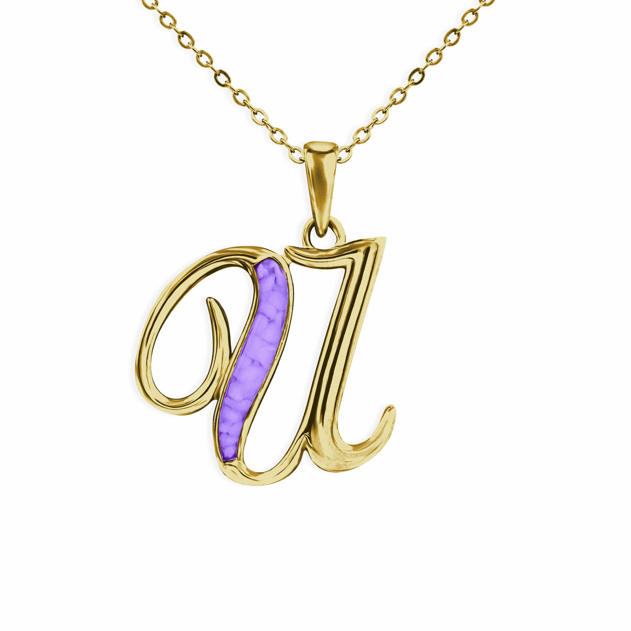 Load image into Gallery viewer, EverWith Alphabet Memorial Ashes Pendant - Letter U