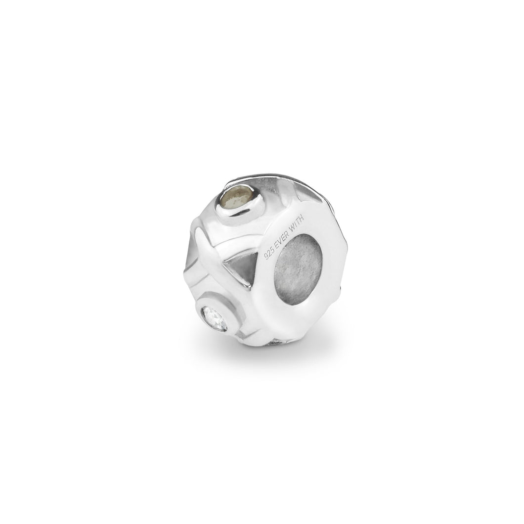 EverWith Peace Memorial Ashes Charm Bead with Fine Crystals