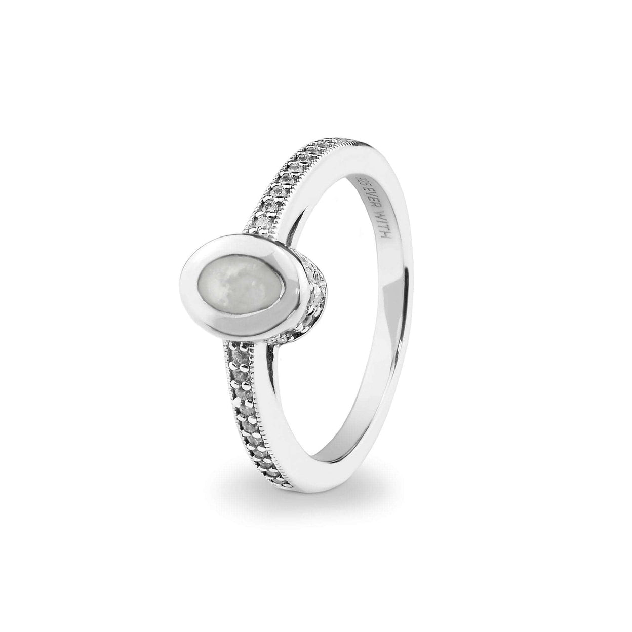 Load image into Gallery viewer, EverWith Ladies Oval Halo Memorial Ashes Ring with Fine Crystals