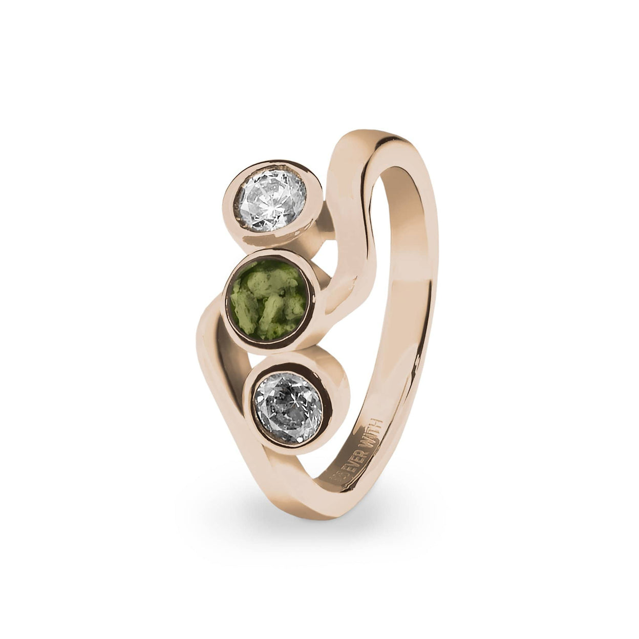 Load image into Gallery viewer, EverWith Ladies Three Of Us Memorial Ashes Ring with Fine Crystals