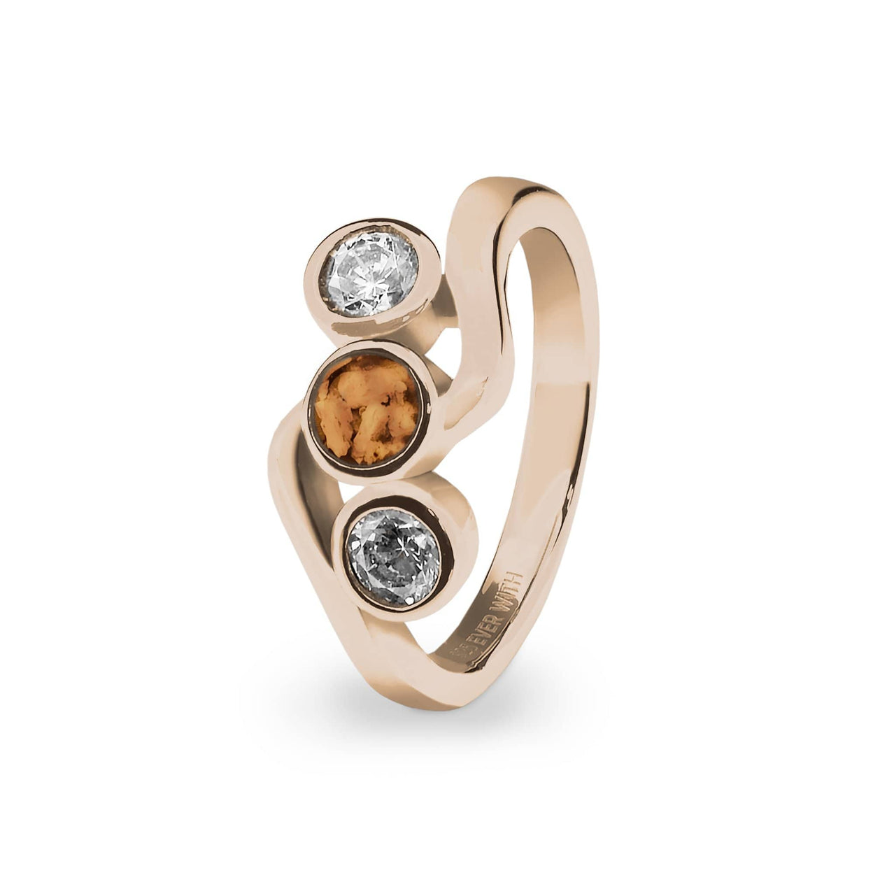 Load image into Gallery viewer, EverWith Ladies Three Of Us Memorial Ashes Ring with Fine Crystals