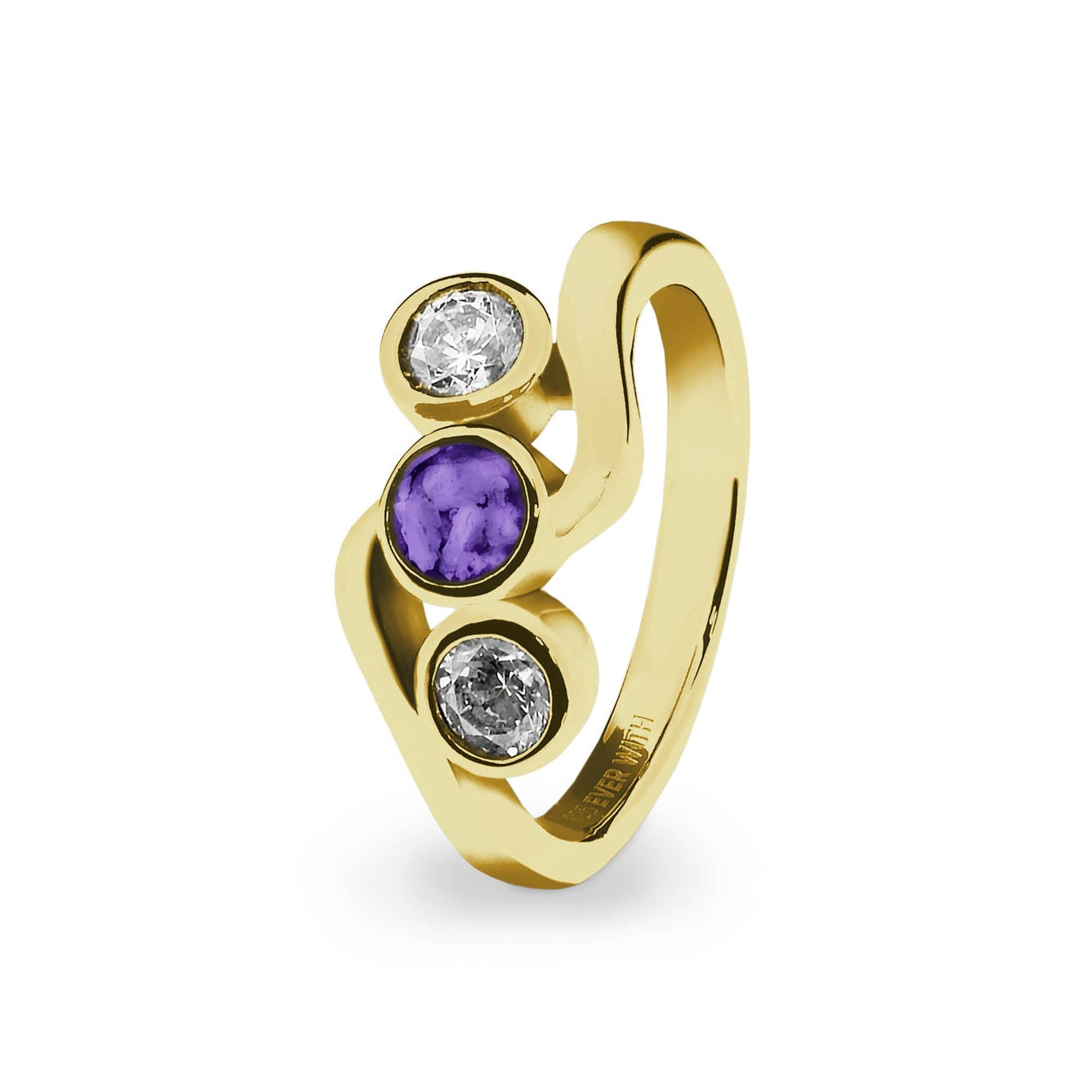 Load image into Gallery viewer, EverWith Ladies Three Of Us Memorial Ashes Ring with Fine Crystals