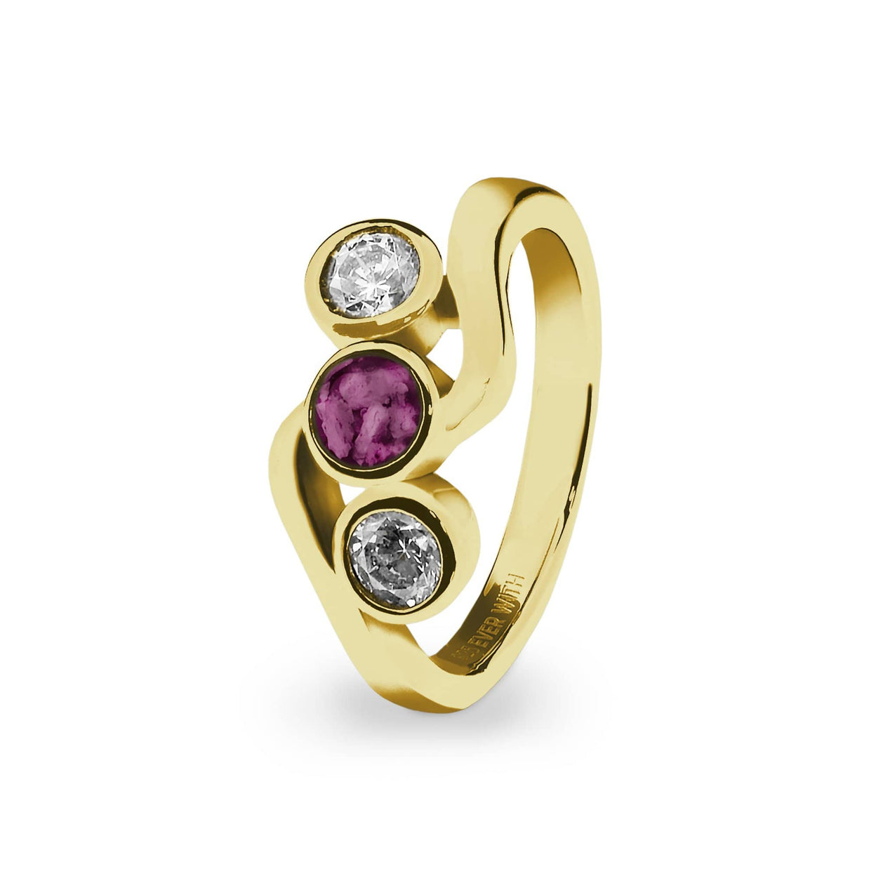 Load image into Gallery viewer, EverWith Ladies Three Of Us Memorial Ashes Ring with Fine Crystals