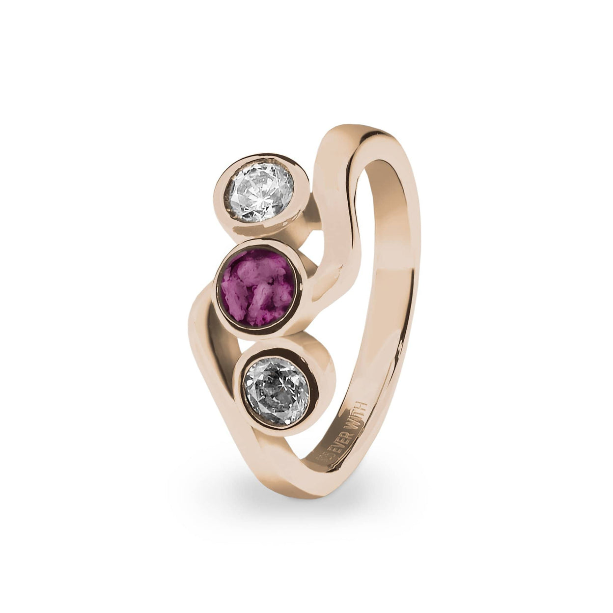 Load image into Gallery viewer, EverWith Ladies Three Of Us Memorial Ashes Ring with Fine Crystals