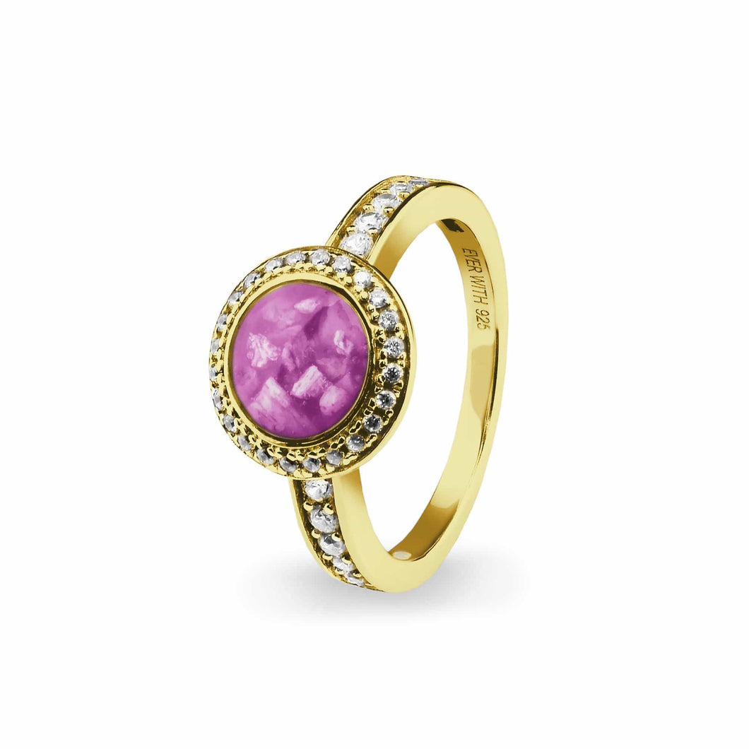 EverWith Ladies Radiance Memorial Ashes Ring with Fine Crystals