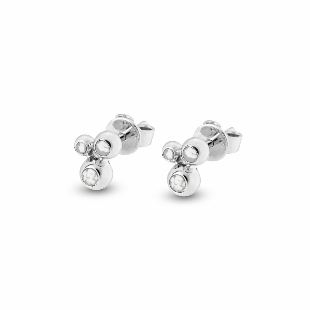 EverWith Ladies Rondure Array Triple Memorial Ashes Earrings