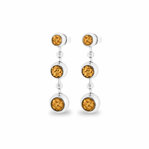 EverWith Ladies Rondure Array Triple Drop Memorial Ashes Earrings