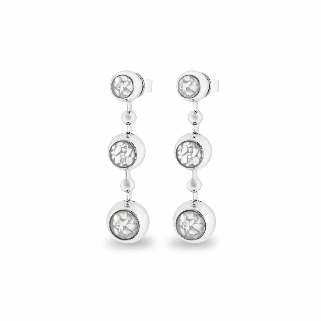 EverWith Ladies Rondure Array Triple Drop Memorial Ashes Earrings