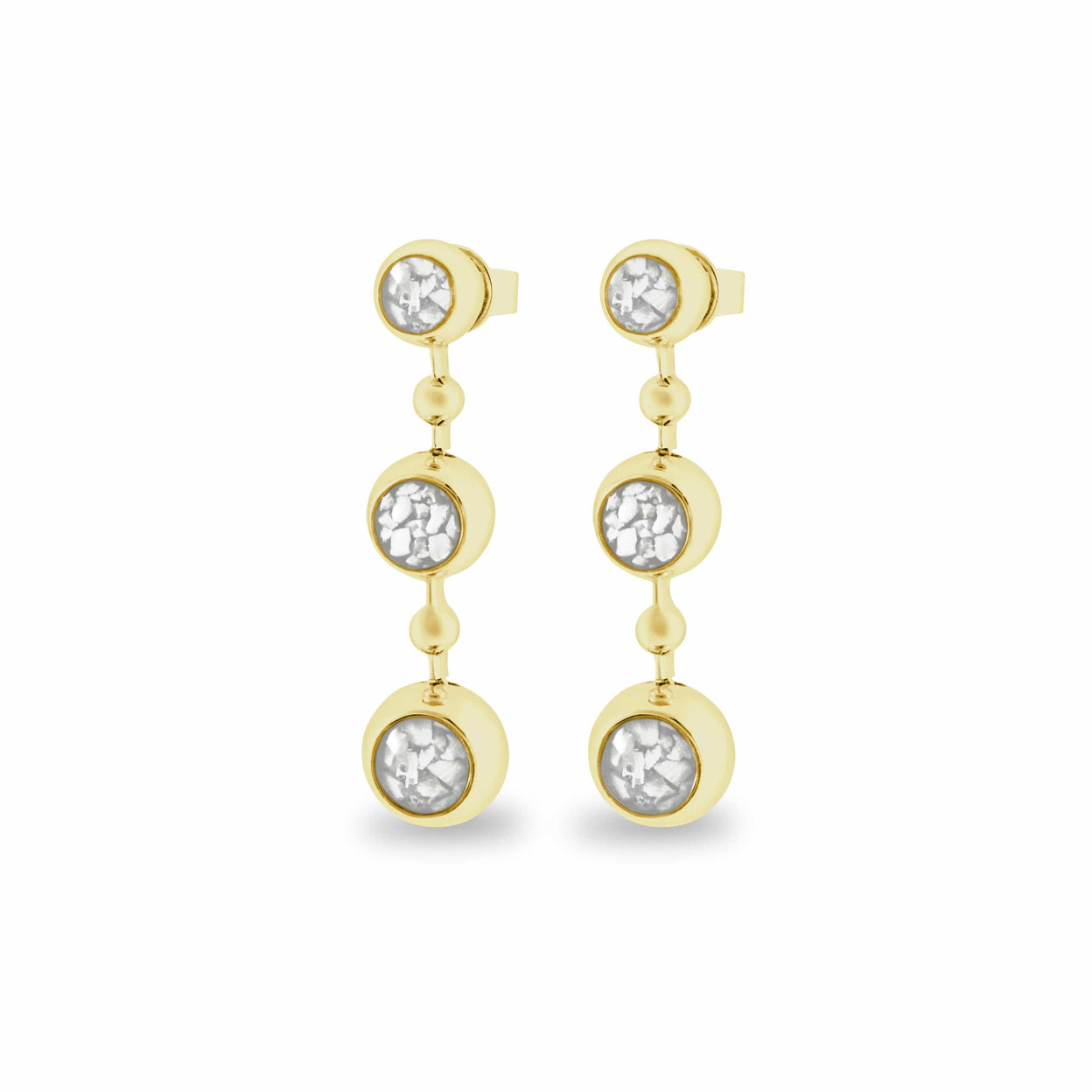 Load image into Gallery viewer, EverWith Ladies Rondure Array Triple Drop Memorial Ashes Earrings