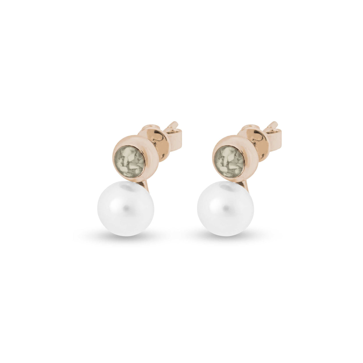 Load image into Gallery viewer, EverWith Ladies Rondure Pearl Memorial Ashes Earrings