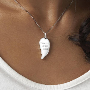 EverWith Engraved Wing Standard Engraving Memorial Pendant