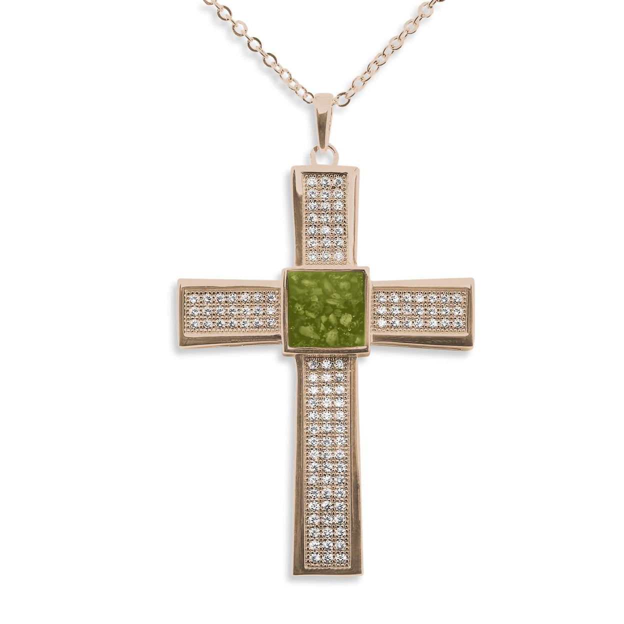 Load image into Gallery viewer, EverWith Gents Oversized Cross Memorial Ashes Pendant with Fine Crystals