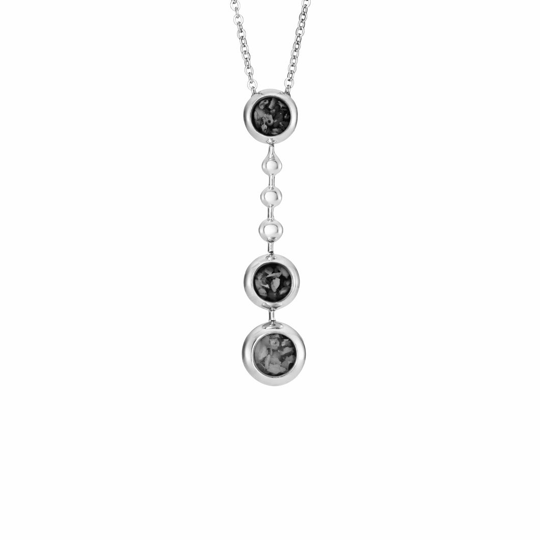 EverWith Ladies Rondure Triple Ball Drop Memorial Ashes Necklace