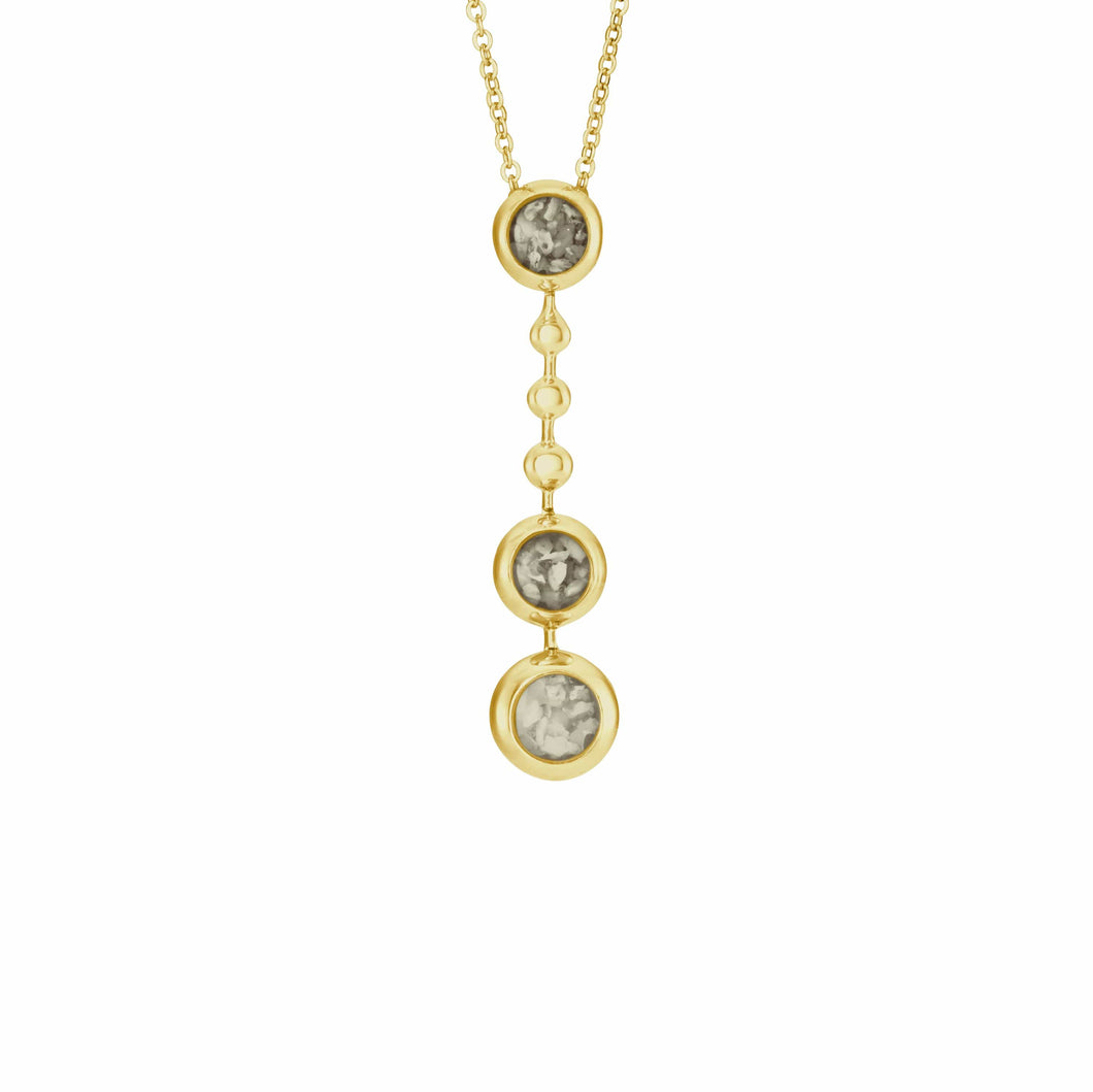 EverWith Ladies Rondure Triple Ball Drop Memorial Ashes Necklace