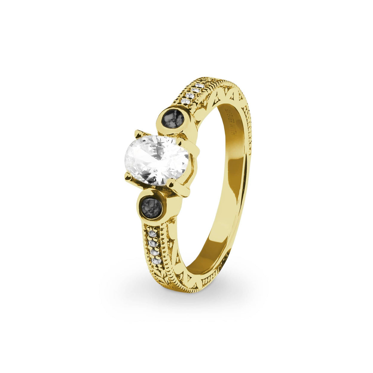 Load image into Gallery viewer, EverWith Ladies Serenity Memorial Ashes Ring with Fine Crystals