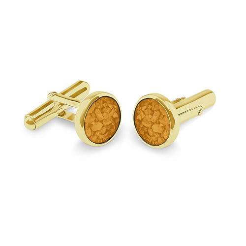 EverWith Gents Classic Round Memorial Ashes Cufflinks