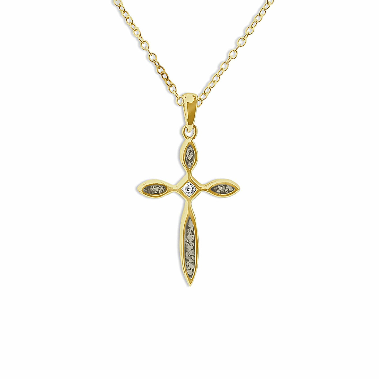 Load image into Gallery viewer, EverWith Unisex Solace Cross Memorial Ashes Pendant with Fine Crystal