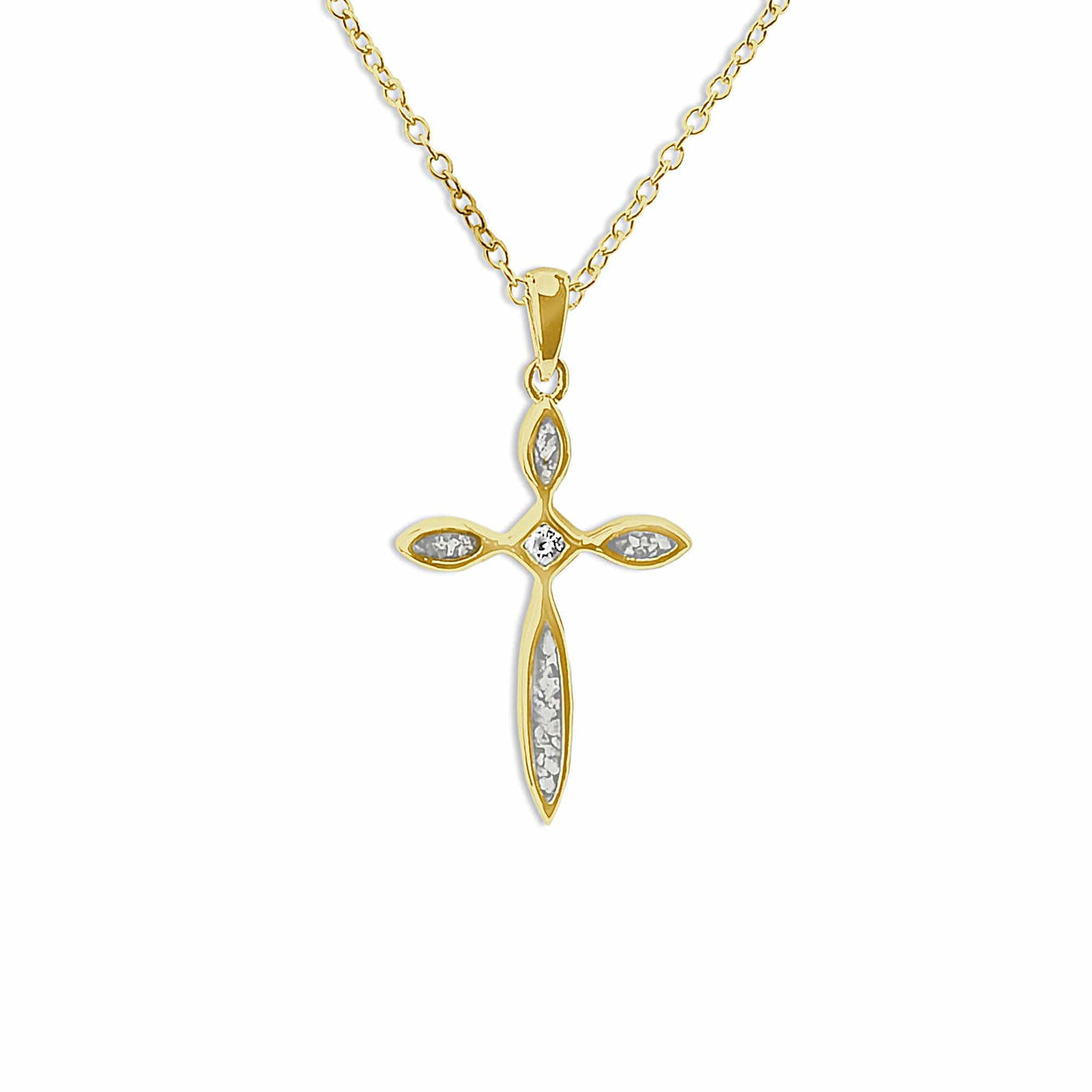 Load image into Gallery viewer, EverWith Unisex Solace Cross Memorial Ashes Pendant with Fine Crystal