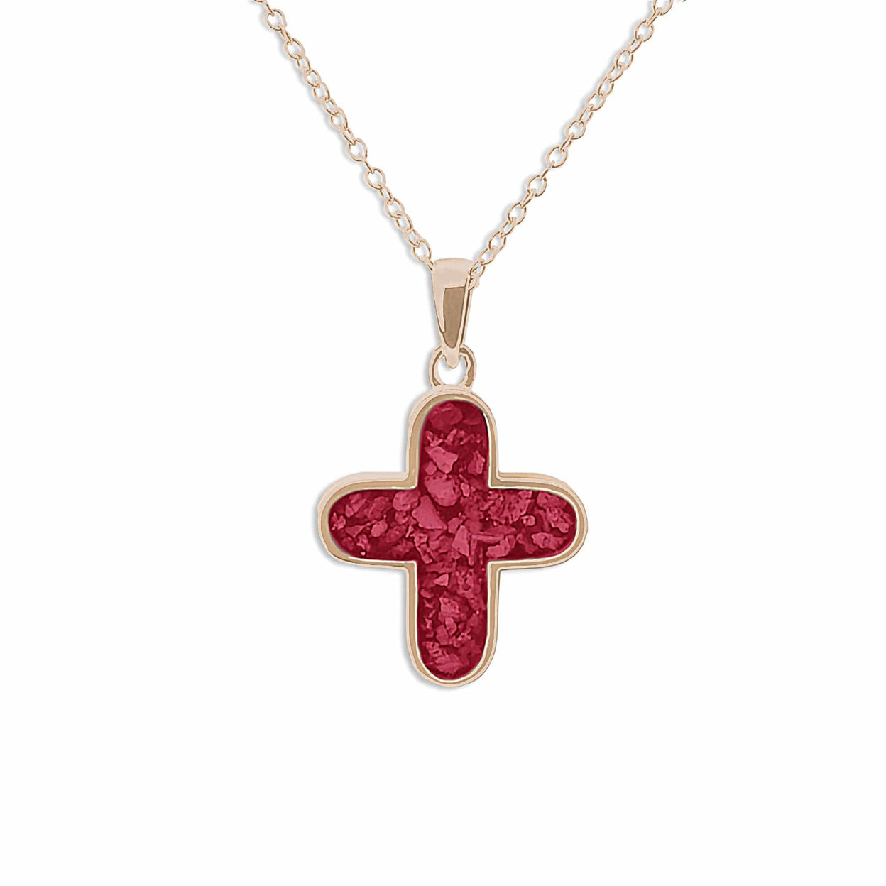 Load image into Gallery viewer, EverWith Unisex  Rounded Cross Memorial Ashes Pendant