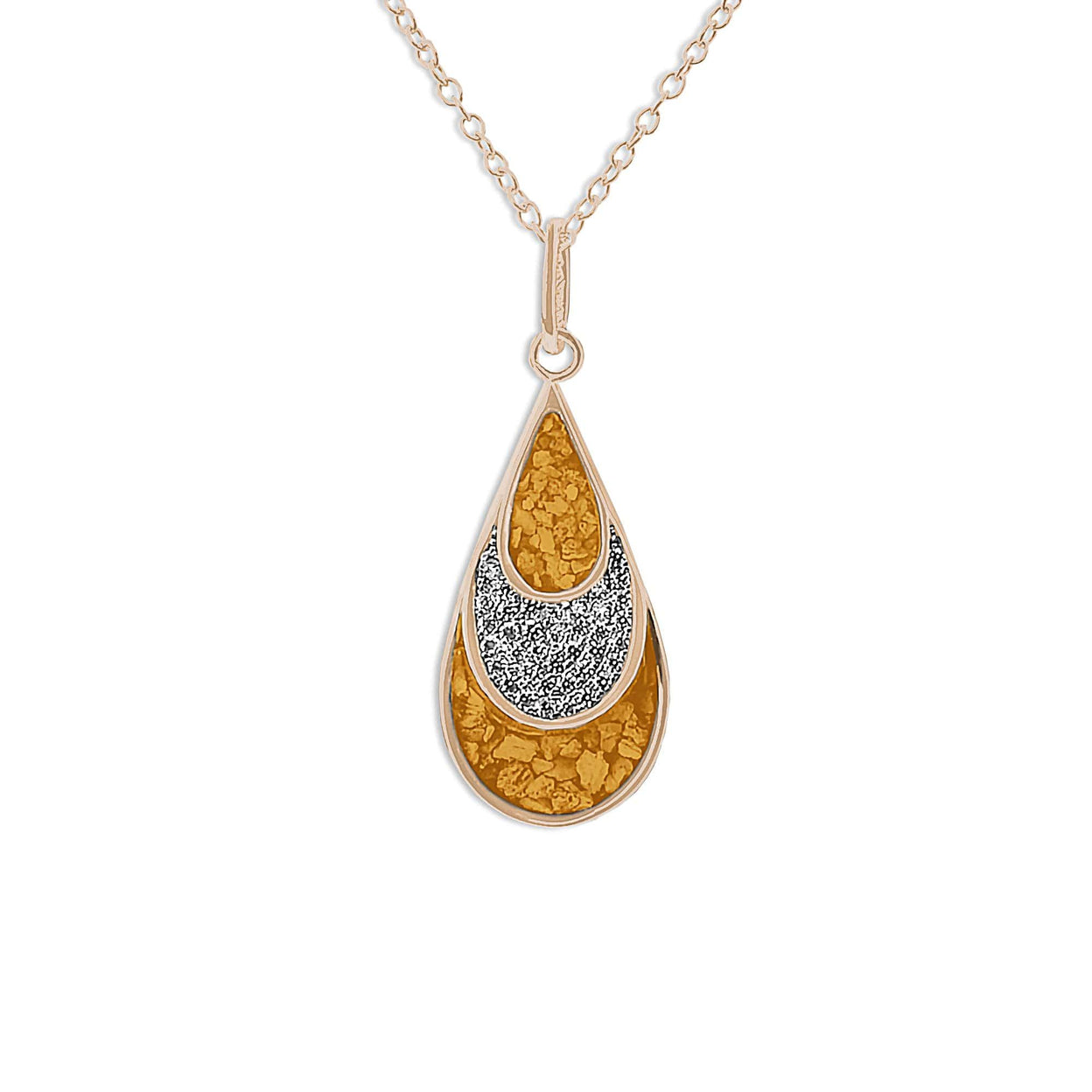 Load image into Gallery viewer, EverWith Ladies Layered Teardrop Memorial Ashes Pendant with Fine Crystals