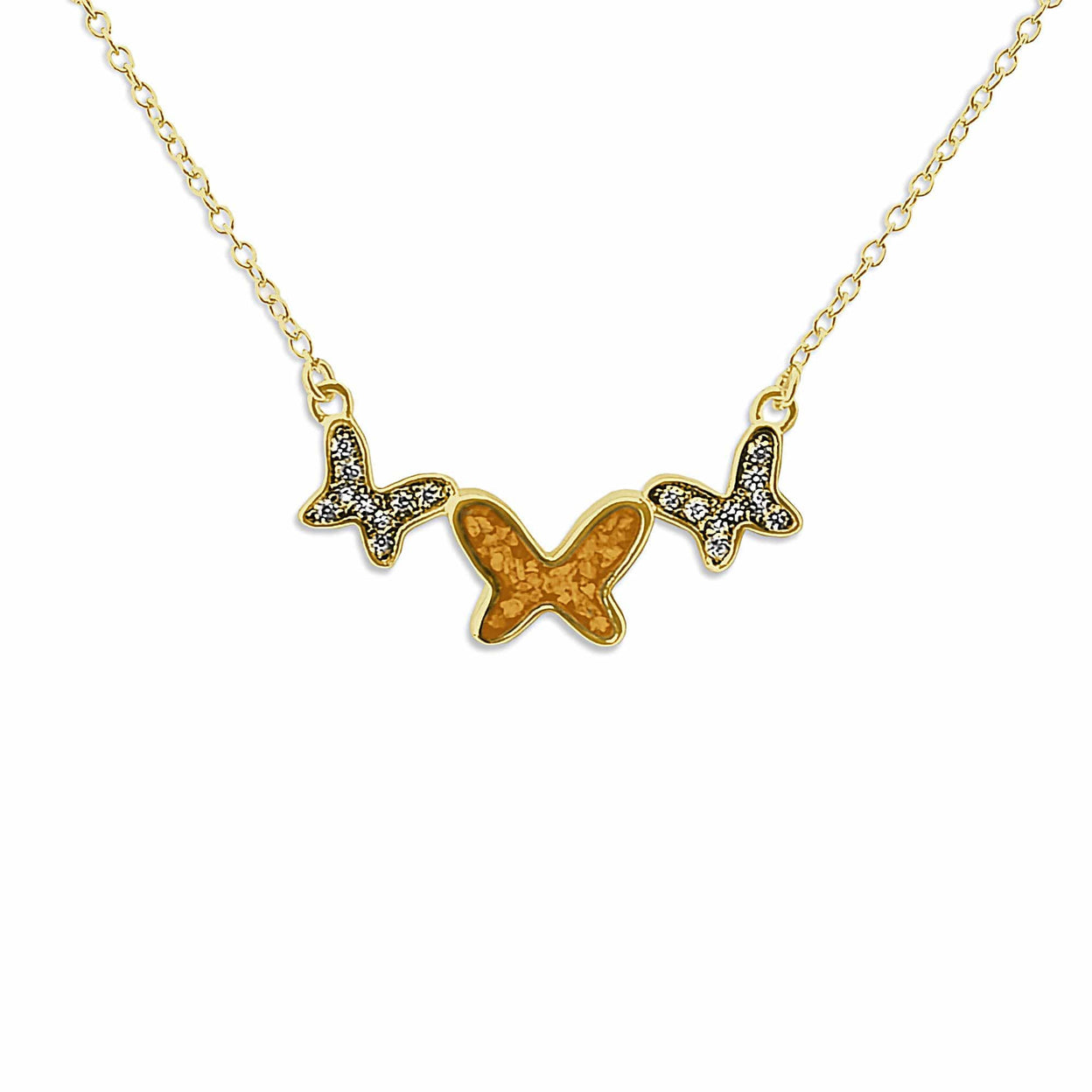 Load image into Gallery viewer, EverWith Ladies Butterflies Memorial Ashes Necklace with Fine Crystals