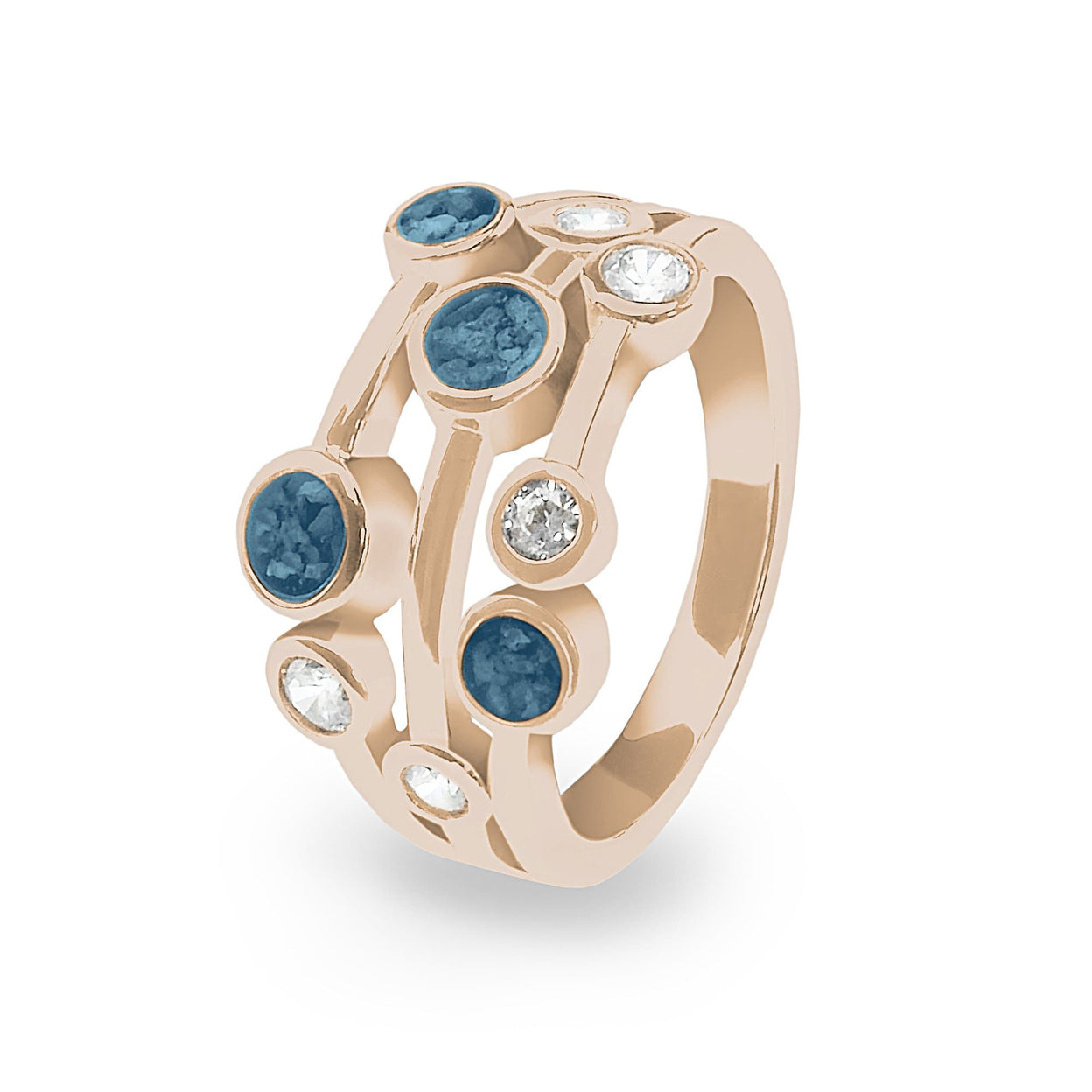 Load image into Gallery viewer, EverWith Ladies Droplets Memorial Ashes Ring with Fine Crystals