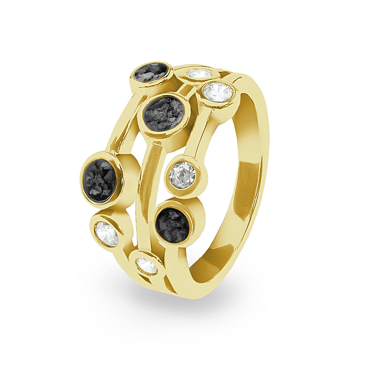 Load image into Gallery viewer, EverWith Ladies Droplets Memorial Ashes Ring with Fine Crystals