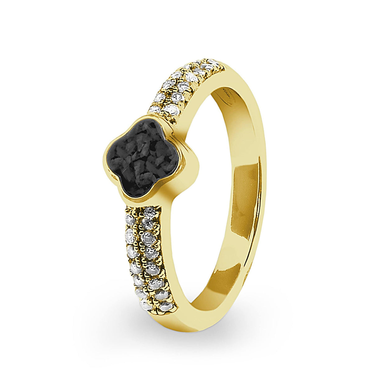 Load image into Gallery viewer, EverWith Ladies Clover Memorial Ashes Ring with Fine Crystals