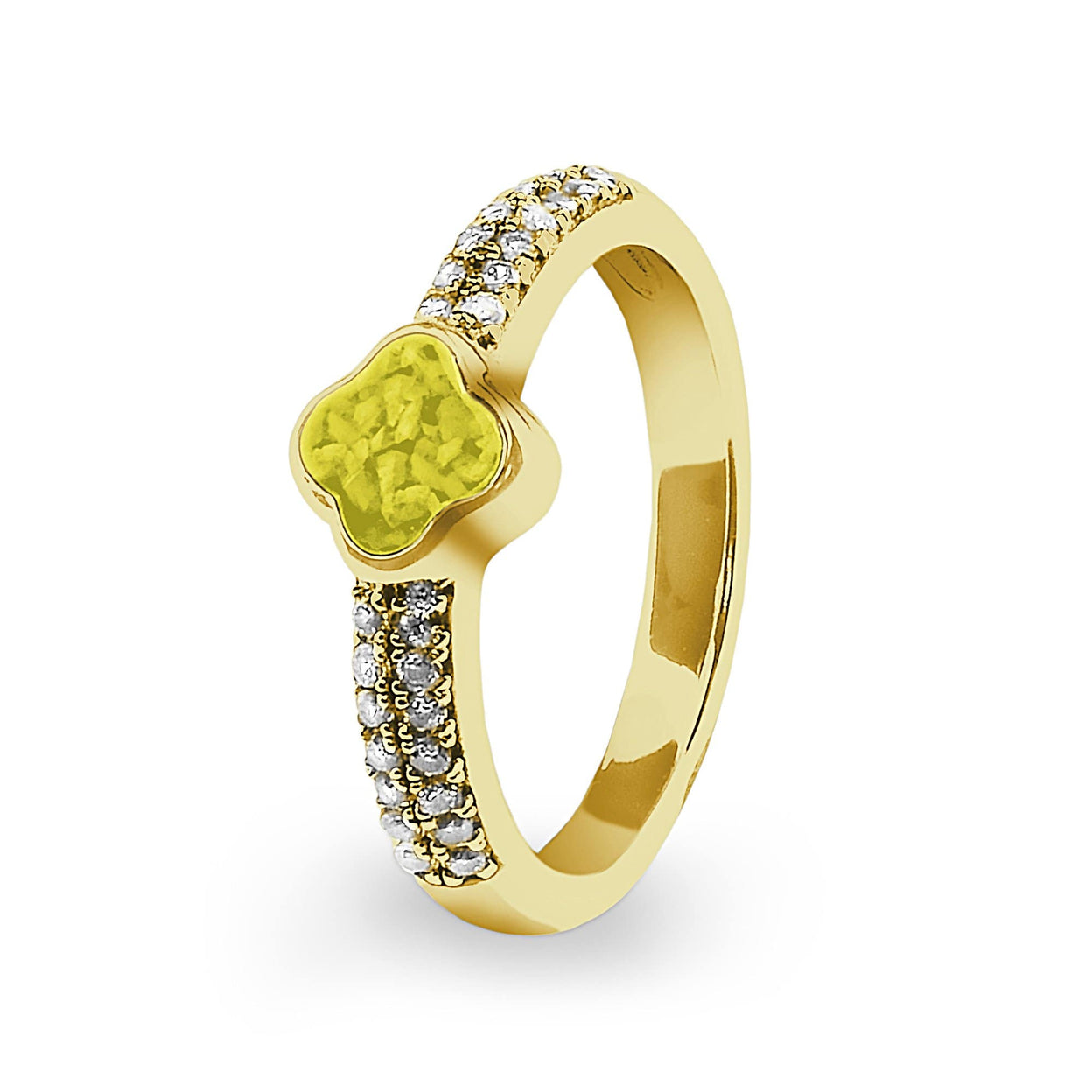 Load image into Gallery viewer, EverWith Ladies Clover Memorial Ashes Ring with Fine Crystals