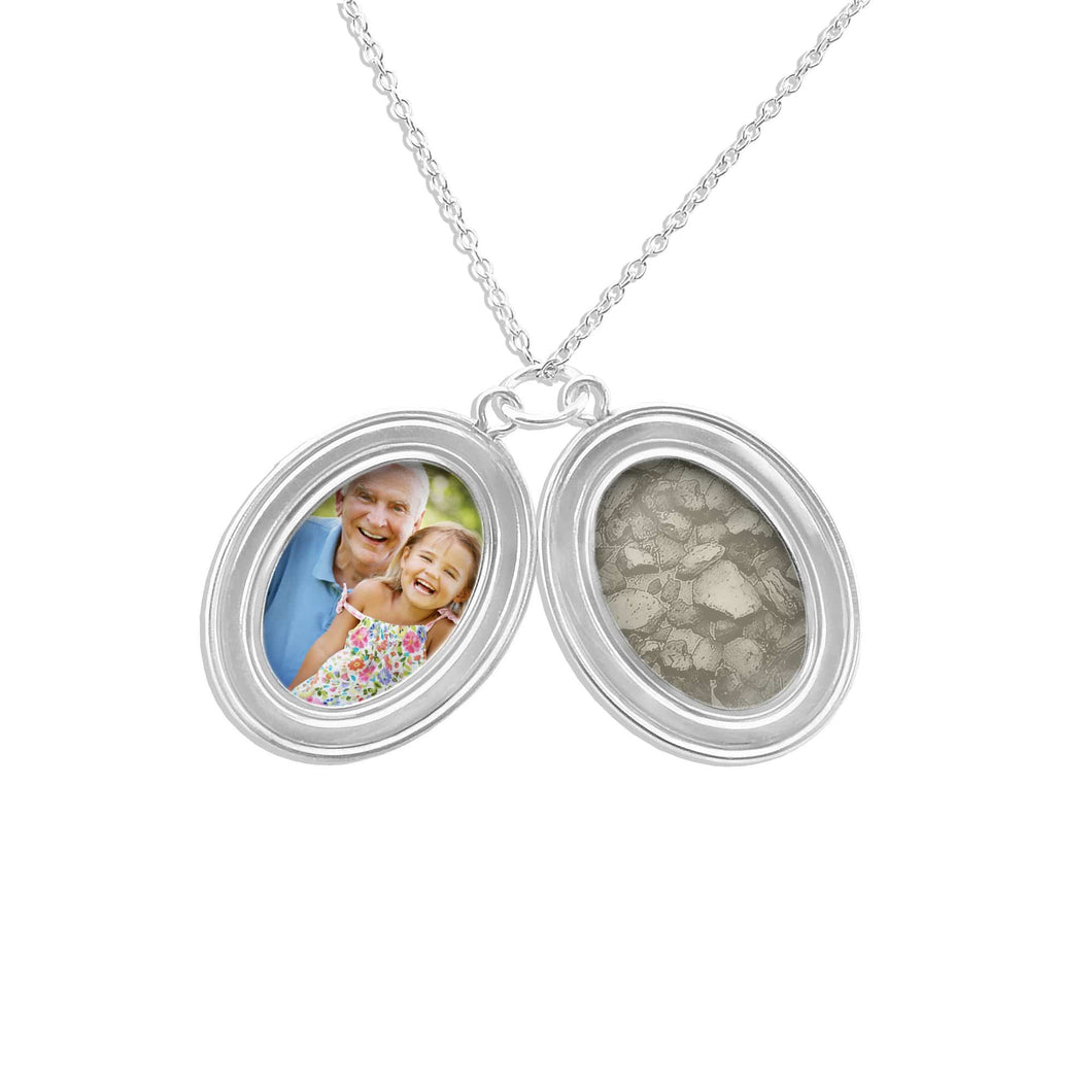 EverWith Shining Star Oval Shaped Sterling Silver Memorial Ashes Locket